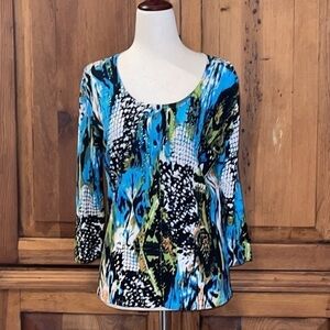 Prima Bella Anthropologie Button Down “Artsy w/Rhinestones” Sz. S